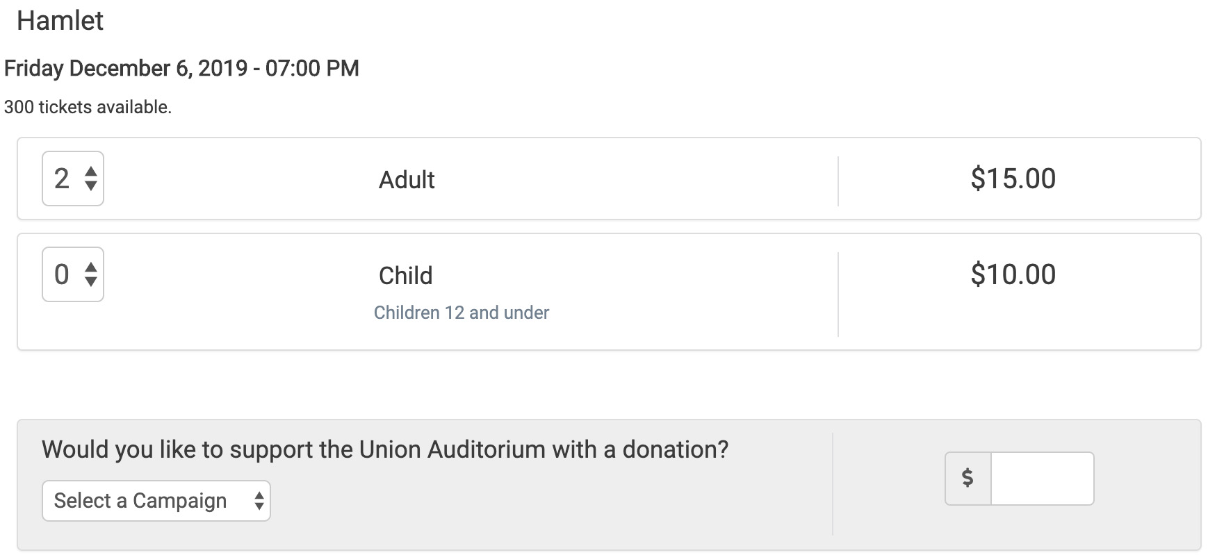 Donation & Ticket Requests